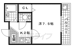 メゾンヒラキ 1階1Kの間取り
