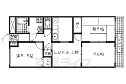 近鉄京都線 新田辺駅 徒歩13分の賃貸マンション 2階3LDKの間取り