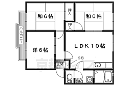 JR片町線(学研都市線) 藤阪駅 徒歩25分の賃貸アパート 2階3LDKの間取り