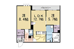 ミラーエステート　イーストビル 2階2LDKの間取り
