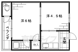 増田第3ハイツ 4階2Kの間取り
