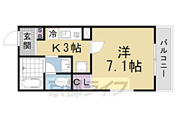 兼六荘 1Kの間取図画像