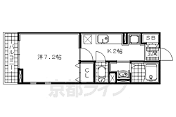 アズールパラシオ 1Kの間取図画像