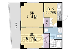 アントレー嵯峨野 2Kの間取図画像