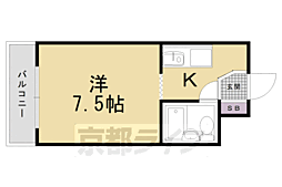 第二京都メゾンベルジュ西京極 1Kの間取図画像