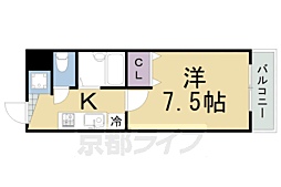 アルティア桂 1Kの間取図画像