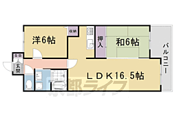 ボンエルフ嵯峨 2LDKの間取図画像