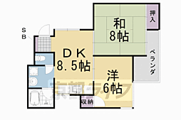 メゾンド戸倉 2DKの間取図画像