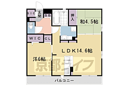 ソレアード嵯峨 2LDKの間取図画像
