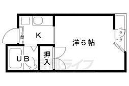 アブニールK 1Kの間取図画像