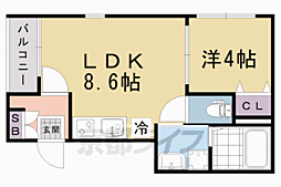 カーサアリビオ 1LDKの間取図画像