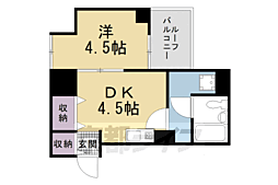 エスポワール西京極 1DKの間取図画像