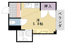 第三レジデンス春田 1Kの間取図画像