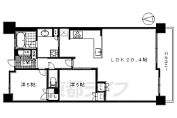 ライオンズ嵯峨天龍寺若宮西の邸 2LDKの間取図画像