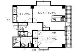 フォレストコート 2LDKの間取図画像