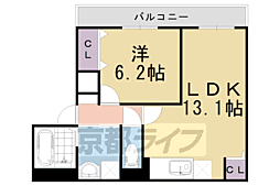 アネックス久我の杜五番館 1LDKの間取図画像