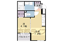 SOLTERRACETheKyoto東寺 1DKの間取図画像