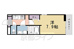 グリーンハイツ向日 1Kの間取図画像