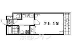 クレアーレ丹波橋 1Kの間取図画像