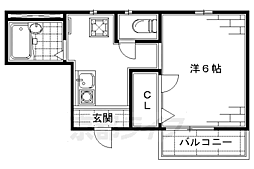クリーングッド2 1Kの間取図画像