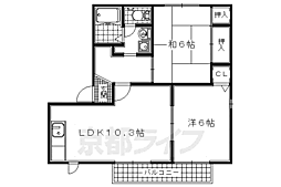 アイリス正道B 2LDKの間取図画像