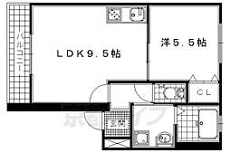 モ・ナムール三室戸 1LDKの間取図画像