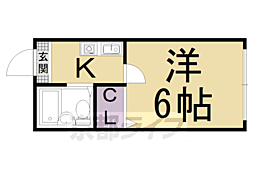 プラム四条 1Kの間取図画像