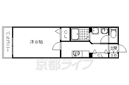 ラフレシール太秦2 1Kの間取図画像