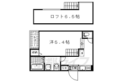 NEXSTAGE深草坊町 1Kの間取図画像