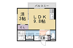 プランドールT 1LDKの間取図画像