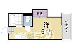 コスモ桂 1Kの間取図画像