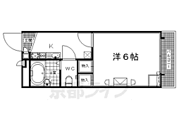 レオパレスFORTUNA 1Kの間取図画像