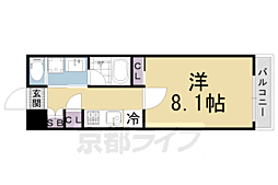 レピア西陣 1Kの間取図画像