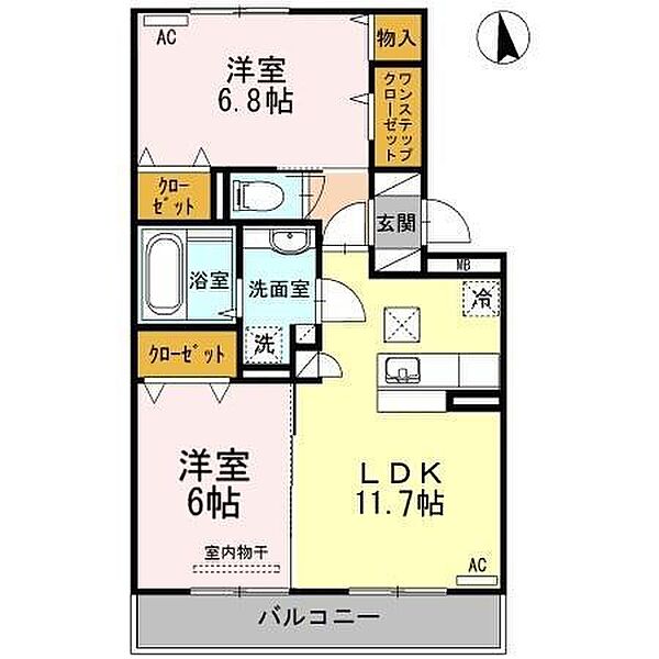 エレンシア東瀬頭 102｜宮崎県宮崎市瀬頭1丁目(賃貸アパート2LDK・1階・58.20㎡)の写真 その2