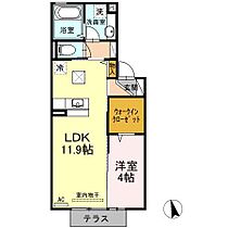 シェリア  ｜ 宮崎県都城市若葉町（賃貸アパート1LDK・1階・40.95㎡） その2