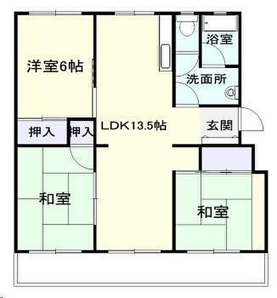 西下コーポ ｜宮崎県宮崎市永楽町(賃貸マンション3LDK・3階・60.00㎡)の写真 その2