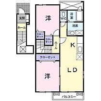 ベル　セレーノ　B棟  ｜ 宮崎県都城市久保原町（賃貸アパート2LDK・2階・55.81㎡） その2