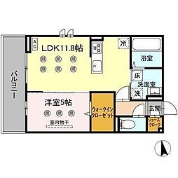 D-resena Solaire 1LDKの間取図画像