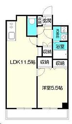 グラシアス 1LDKの間取図画像