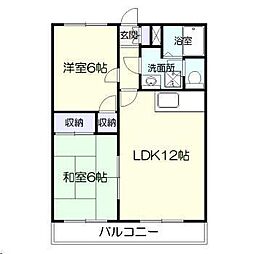 オアシス加納 2LDKの間取図画像