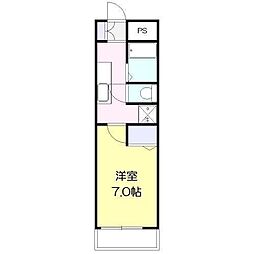 アリビオ南宮崎 1Kの間取図画像