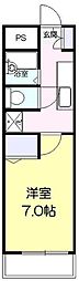 アリビオ南宮崎 1Kの間取図画像