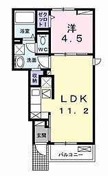 リナセント I 1LDKの間取図画像