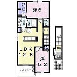 フェリーチェリノ 2LDKの間取図画像