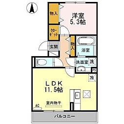 リアントゥール 1LDKの間取図画像
