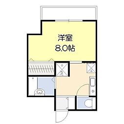 Times'1 1DKの間取図画像