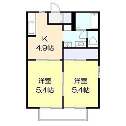 フレグランスアザレア 2Kの間取図画像