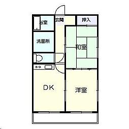 サンライズ平江 2DKの間取図画像