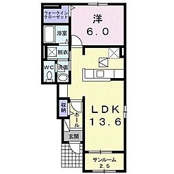 フランアンジェ2 1LDKの間取図画像