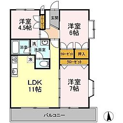 ラーバンハイツ 3LDKの間取図画像